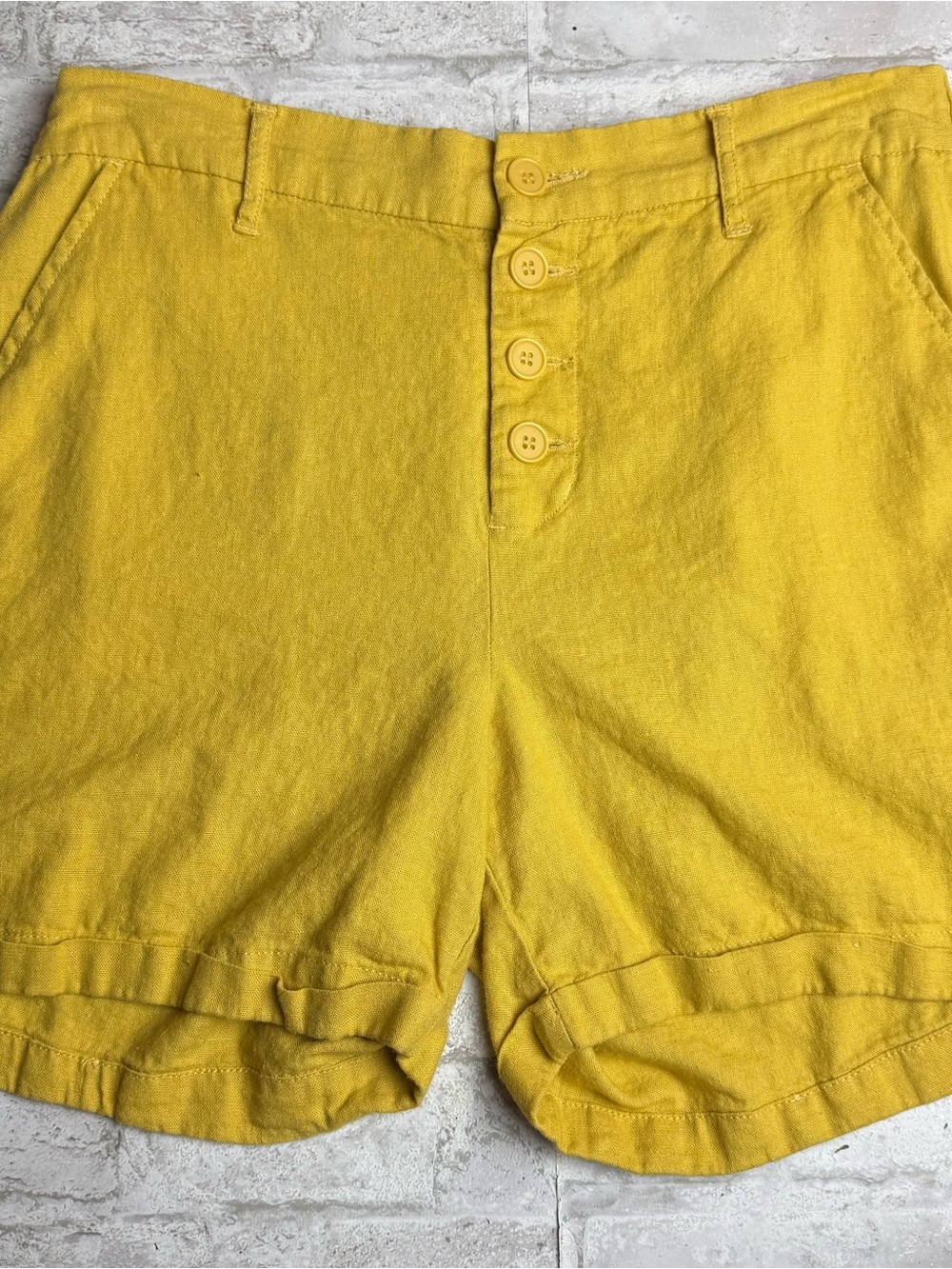 Mustard Yellow Linen Blend Shorts Definitions By D Jeans EUC M 😍